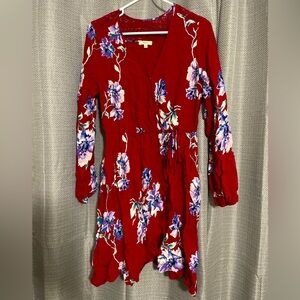 Kori Red Floral Dress Women’s Size Small